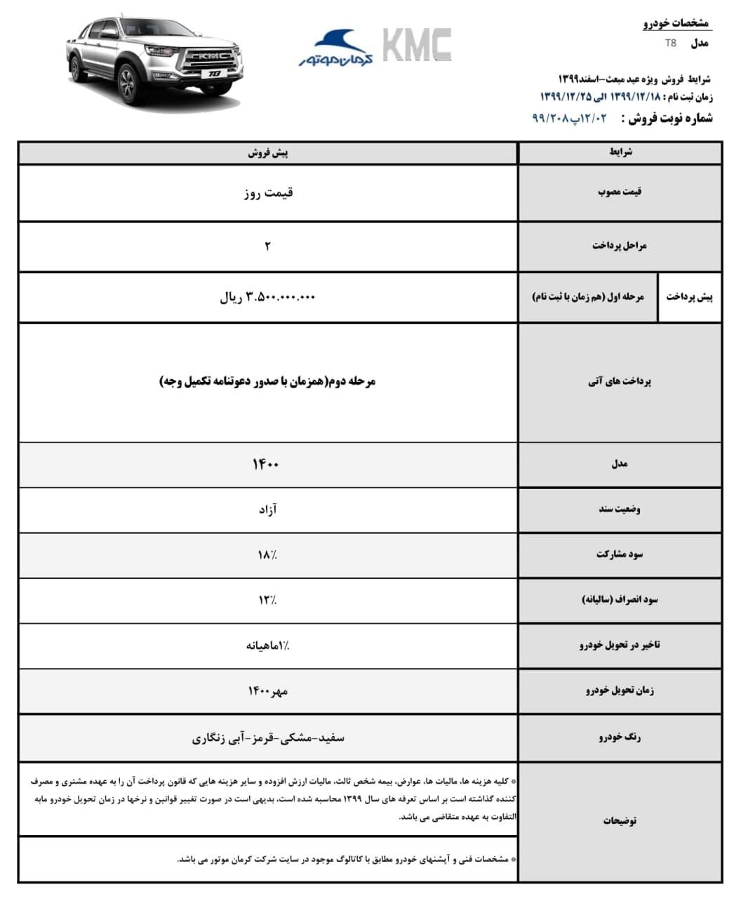 پیش فروش جک T8: