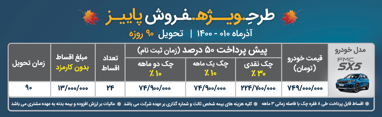 آغاز طرح ویژه فروش 2 خودرو فردا موتورز با اقساط 24 ماهه